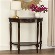 Pemberly Row Engraved Wooden Console Table with 1 Drawer and Shelf in Brown