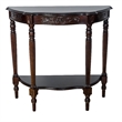 Pemberly Row Engraved Wooden Console Table with 1 Drawer and Shelf in Brown
