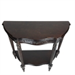 Pemberly Row Engraved Wooden Console Table with 1 Drawer and Shelf in Brown