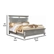 Pemberly Row California King Bed with 3mm Mirror Paneled Headboard in Silver