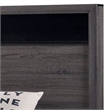 Pemberly Row Eastern King Bed with Bookcase Headboard and 2 Compartments in Gray