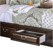Pemberly Row Eastern King Bed with 6 Storage Drawers and Inlay Design in Brown