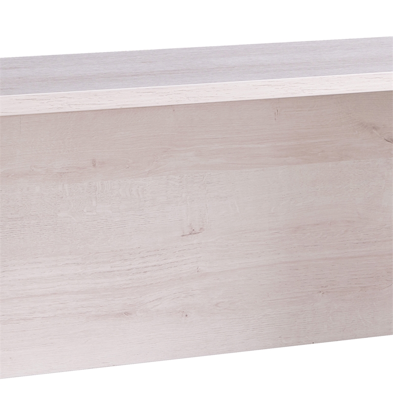 Pemberly Row Rectangular Desk Return with Casters & Wire Management in White Oak