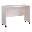 Pemberly Row Rectangular Desk Return with Casters & Wire Management in White Oak