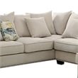 Pemberly Row Fabric Sectional Sofa with Nailhead Trim & Rolled Armrests in Beige