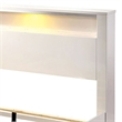 Pemberly Row Eastern King Bed with Headboard Shelf and LED Light in White
