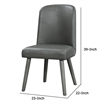 Pemberly Row Leatherette Dining Chair Set of 2 with Splayed Tapered Legs in Gray