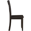 Pemberly Row Side Chair Set of 2 with Ladder Backrest in Dark Brown