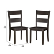 Pemberly Row Side Chair Set of 2 with Ladder Backrest in Dark Brown
