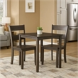 Pemberly Row Side Chair Set of 2 with Ladder Backrest in Dark Brown