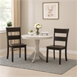 Pemberly Row Side Chair Set of 2 with Ladder Backrest in Dark Brown