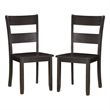 Pemberly Row Side Chair Set of 2 with Ladder Backrest in Dark Brown