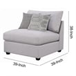 Pemberly Row Armless Chair with Reversible Cushions and 2 Accent Pillows in Gray