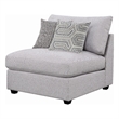 Pemberly Row Armless Chair with Reversible Cushions and 2 Accent Pillows in Gray
