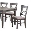 Pemberly Row 6 Piece Farmhouse Dining Set with Cut Out Back Chairs in Gray