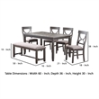 Pemberly Row 6 Piece Farmhouse Dining Set with Cut Out Back Chairs in Gray