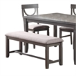 Pemberly Row 6 Piece Farmhouse Dining Set with Cut Out Back Chairs in Gray