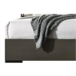 Pemberly Row Eastern King Bed with LED Shelf and Mirror Trim in Gray