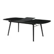 Pemberly Row Dining Table with Extension Leaf & Splayed Legs in Charcoal Gray