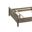 Pemberly Row Full Size Platform Bed w/ Panel Headboard & 3 Slats in Rustic Brown