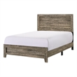 Pemberly Row Full Size Platform Bed w/ Panel Headboard & 3 Slats in Rustic Brown