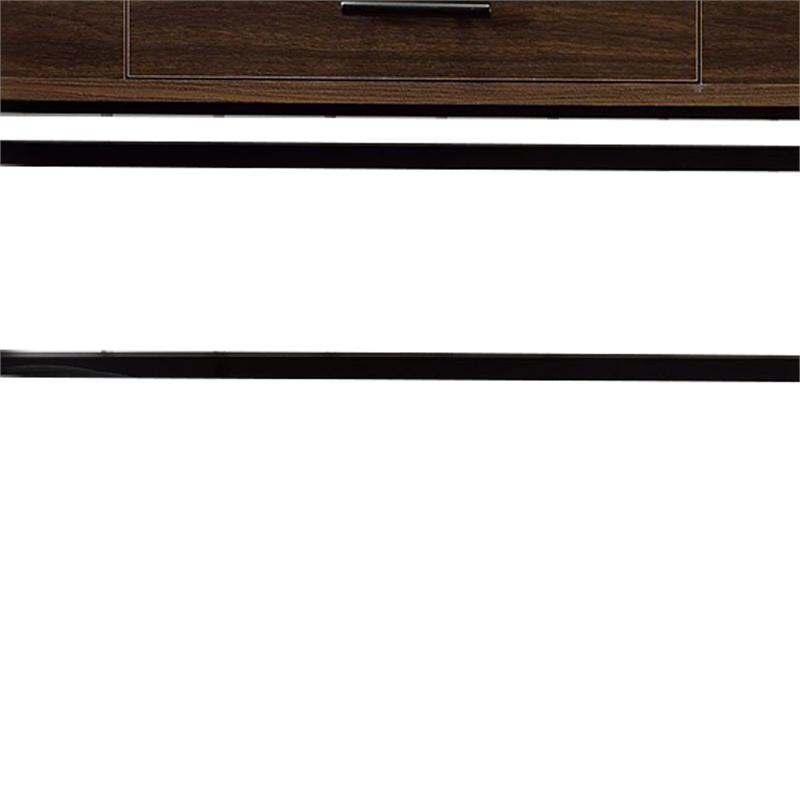 pemberly row industrial writing desk with lift top and usb port in brown