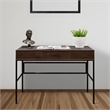 Pemberly Row Industrial Writing Desk with Lift Top and USB Port in Brown