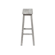Pemberly Row Rubberwood Saddle Seat Barstool with Crossbar Support in Gray