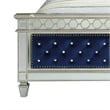 Pemberly Row Queen Bed with Sunburst Carving and Mirror Trim Accents in Black