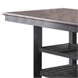 Pemberly Row Counter Height Dining Table w/ 2 Shelves & Chamfered Legs in Brown