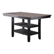 Pemberly Row Counter Height Dining Table w/ 2 Shelves & Chamfered Legs in Brown