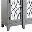 Pemberly Row Console Table w/ 4 Glass Doors & Geometric Pattern in Antique Gray