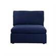 Pemberly Row Armless Chair with Pocket Coil Seat and Pillow Back in Blue