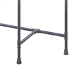 Pemberly Row Oval Tempered Glass Top Side Table with Metal Pipe Legs in Gray