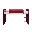 Pemberly Row Twin Loft Bed with Metal Frame Ladder and Slide in Red