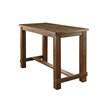 Pemberly Row Counter Height Dining Table Set with Center Beam in Brown and Beige