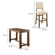 Pemberly Row Counter Height Dining Table Set with Center Beam in Brown and Beige