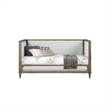 Pemberly Row Composite Wood Daybed with Fabric Upholstery & Carvings in Brown
