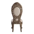 Pemberly Row Leatherette Side Chair Set of 2 with Queen Anne Legs in Brown