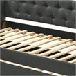 Pemberly Row Twin Daybed with Button Tufted Chesterfield Style & Trundle in Gray
