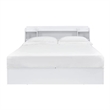 Pemberly Row Queen Platform Bed with 6 Storage Compartments & Headboard in White