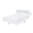 Pemberly Row Queen Platform Bed with 6 Storage Compartments & Headboard in White