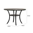 Pemberly Row 48 Inch Round Wood Dining Table with Flared Legs and Shelf in Gray
