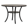 Pemberly Row 48 Inch Round Wood Dining Table with Flared Legs and Shelf in Gray