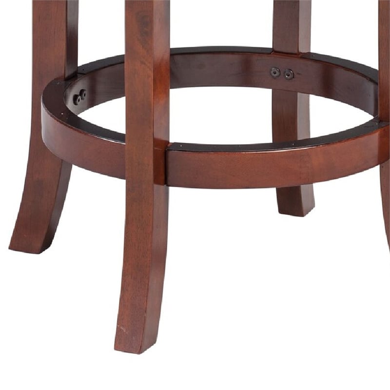 Pemberly Row 24 Inch Solid Wood Swivel Counter Stool in Black