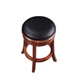 Pemberly Row 24 Inch Rubberwood Swivel Counter Stool with Footrest in Black