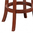 Pemberly Row 30 Inch Rubberwood Swivel Barstool with Full Ring Footrest in Black