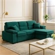 Pemberly Row 98 Inch 2 Piece Sectional Sofa with Pull Out Bed in Green Velvet