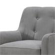Pemberly Row Button Tufted Accent Chair with Angled Wood Legs in Light Gray
