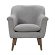 Pemberly Row 32 Inch Modern Accent Chair with Pillow Top Seat in Light Gray